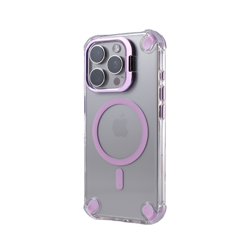 Transparent Magnetic Apple Series Lens Holder with Four-Corner Air Cushion Drop Protection Case for iPhone 17 (Pre-order)