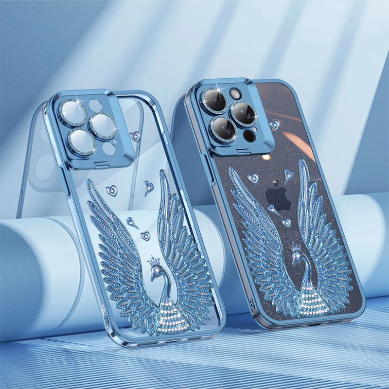 JOYKASE Angel Wing Electroplated Transparent Lens Holder for iPhone 17 Pro Max