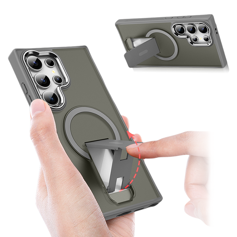 MagSafe-Ready Slim Case with Kickstand – Shockproof & Seamless Design