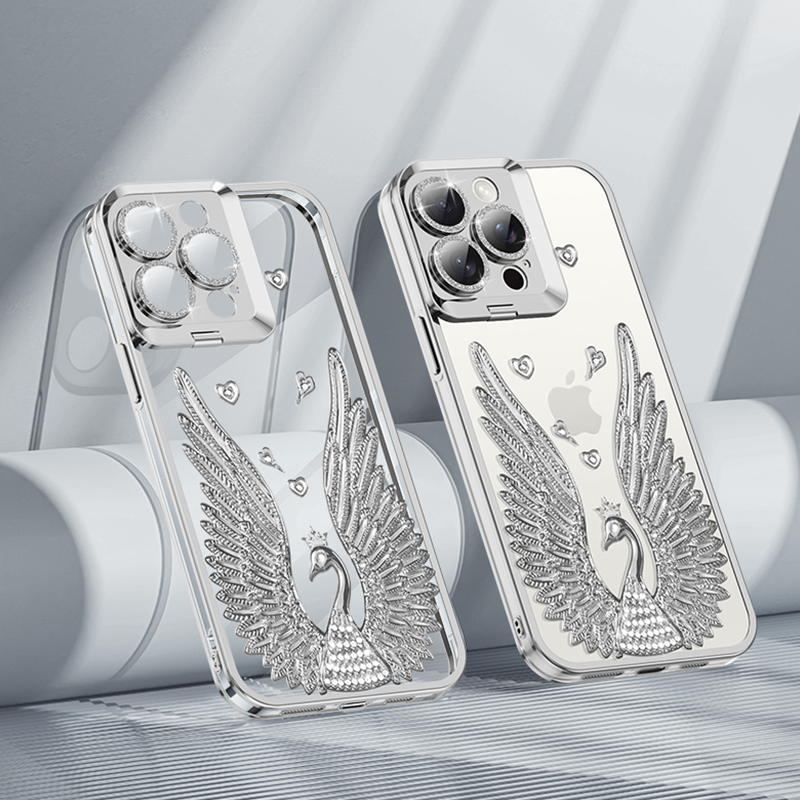 JOYKASE Angel Wing Electroplated Transparent Lens Holder for iPhone 17 Pro Max