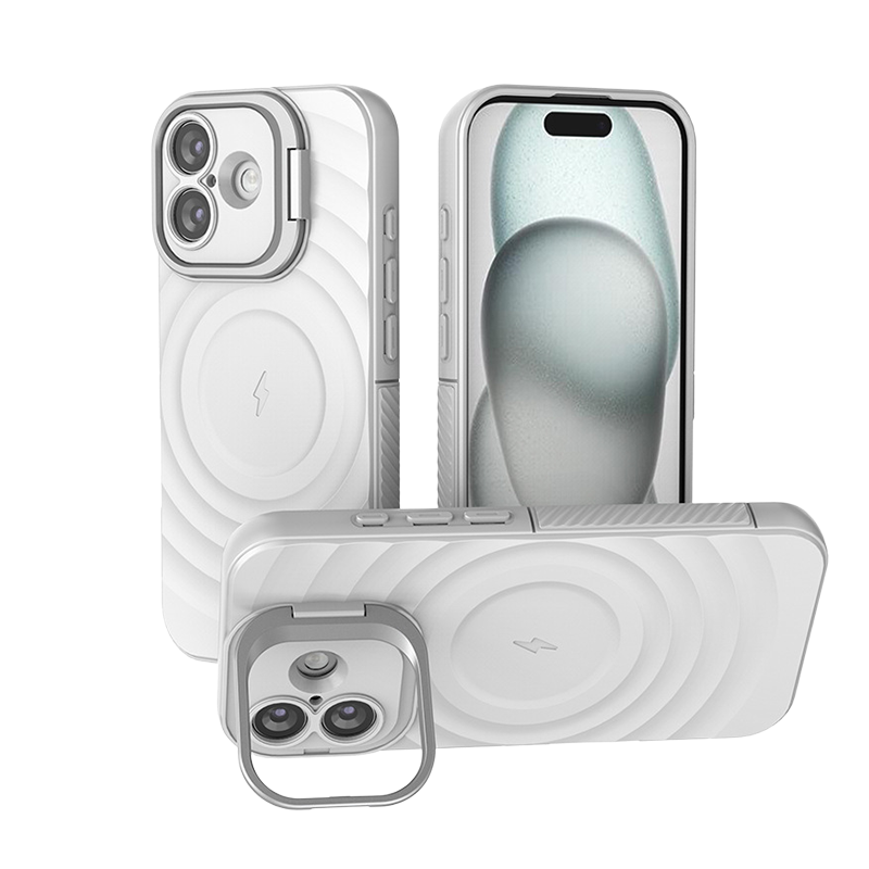 Full-Coverage Invisible Frame Apple 17 Wavy Pattern Shockproof Phone Case for iPhone Series
