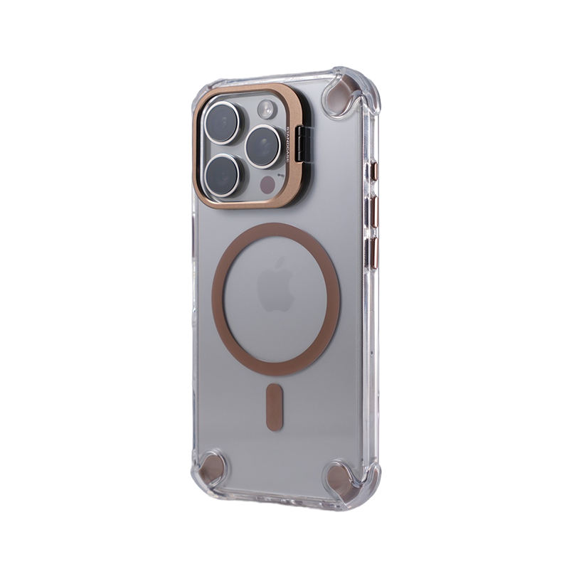 Transparent Magnetic Apple Series Lens Holder with Four-Corner Air Cushion Drop Protection Case for iPhone 17 (Pre-order)