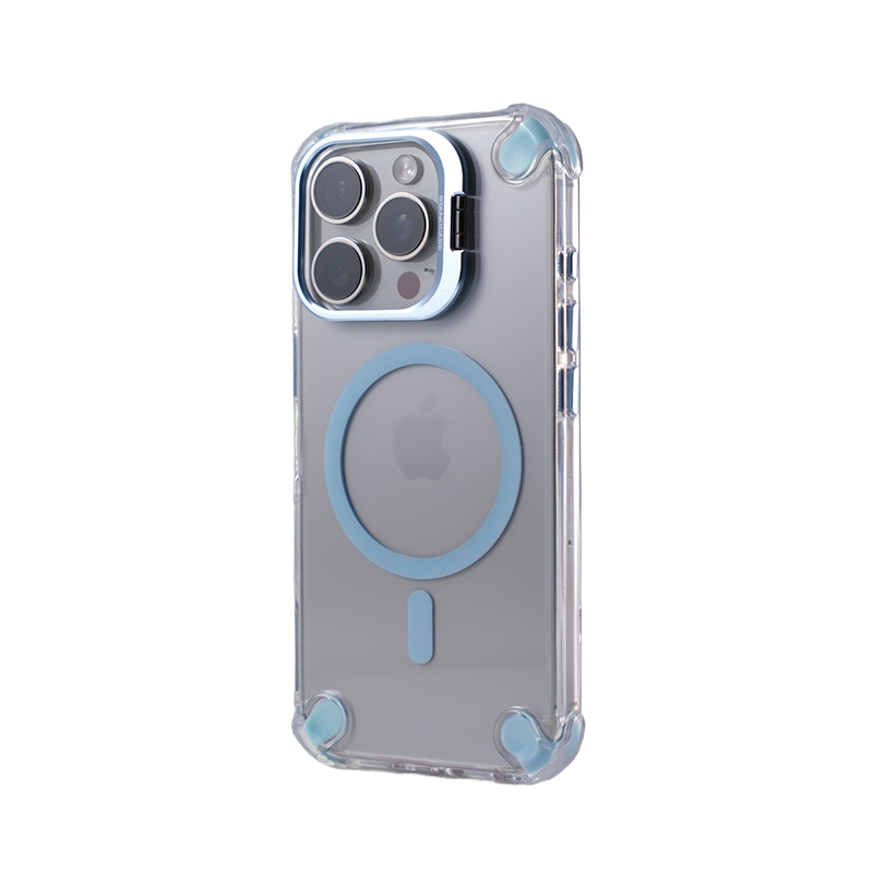 Transparent Magnetic Apple Series Lens Holder with Four-Corner Air Cushion Drop Protection Case for iPhone 17 (Pre-order)