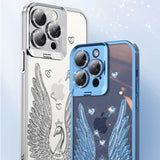 Angel Wing Electroplated Transparent Lens Holder for iPhone 17 Series