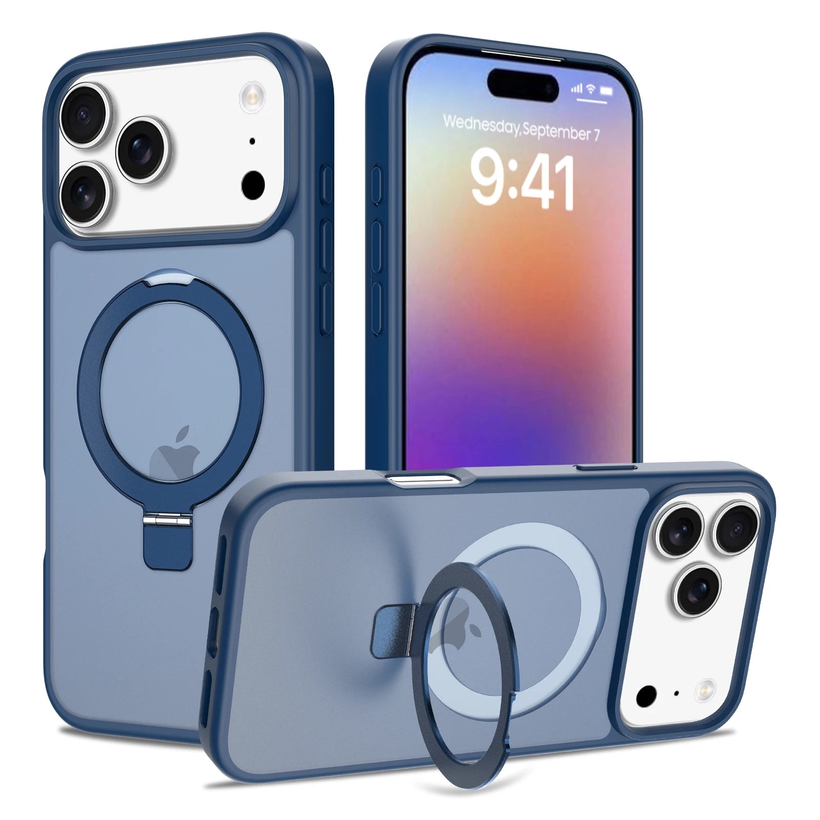 Apple Series Magnetic Shockproof Matte Pivot Stand Protective Case for iPhone 17 Pro Max (Pre-order)
