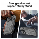 Full-Coverage Invisible Frame Apple 17 Wavy Pattern Shockproof Phone Case for iPhone Series
