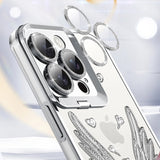 Angel Wing Electroplated Transparent Lens Holder for iPhone 17 Series