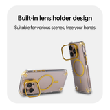 Transparent Magnetic Apple Series Lens Holder with Four-Corner Air Cushion Drop Protection Case for iPhone 17 (Pre-order)