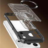 New iPhone 17 Pro Max Battle Shadow CD Pattern Magnetic Corner Shockproof Phone Case