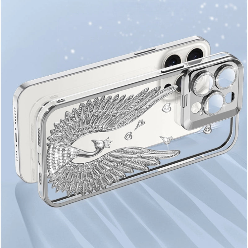 Angel Wing Electroplated Transparent Lens Holder for iPhone 17 Series