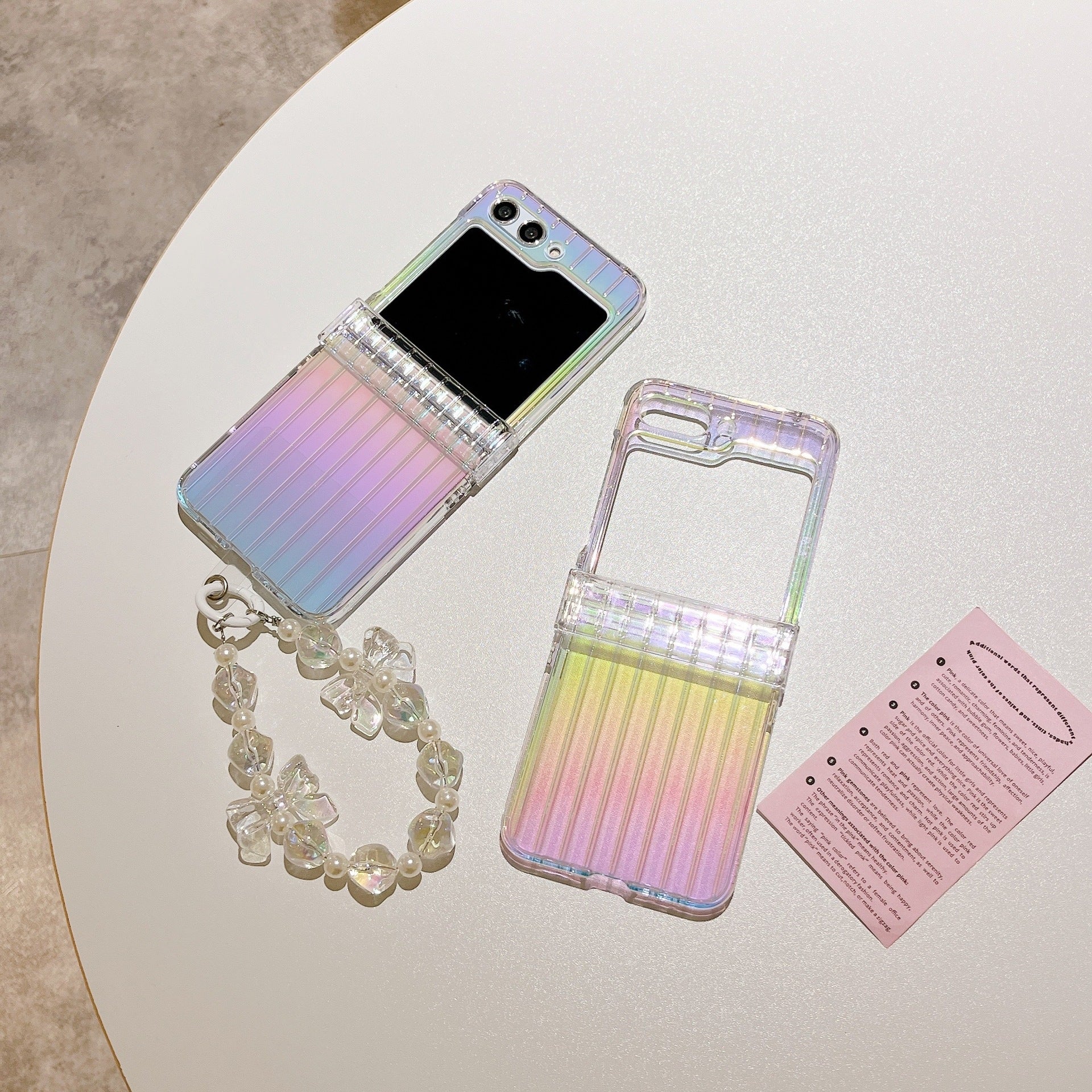 JOYKASE Iridescent Laser Case with Wrist Strap for Galaxy Z Flip Series