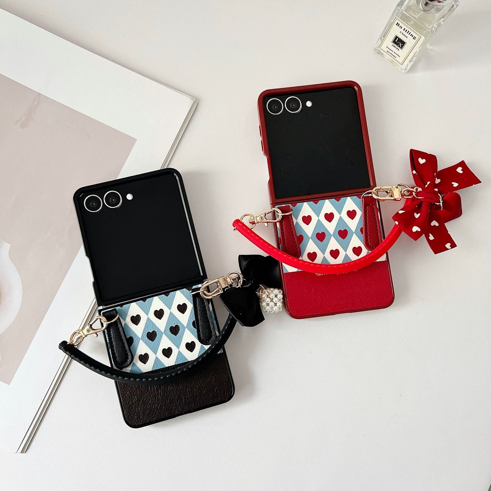 Vintage-Inspired Flip Case with Wrist Strap and Full Protection