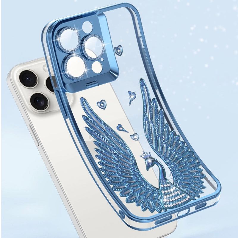 Angel Wing Electroplated Transparent Lens Holder for iPhone 17 Series