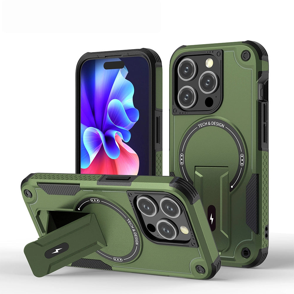 MagSafe Hidden Stand Armor Case for iPhone Series