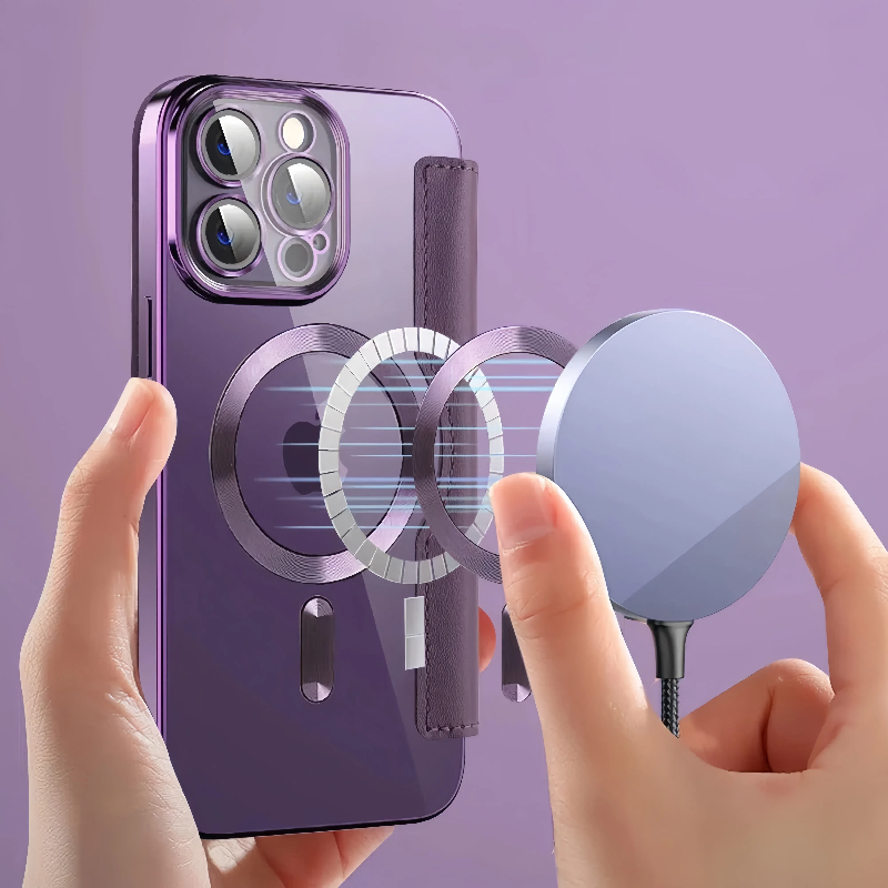 Full-Cover Magnetic Flip Case with Transparent Phone Case for Apple Series