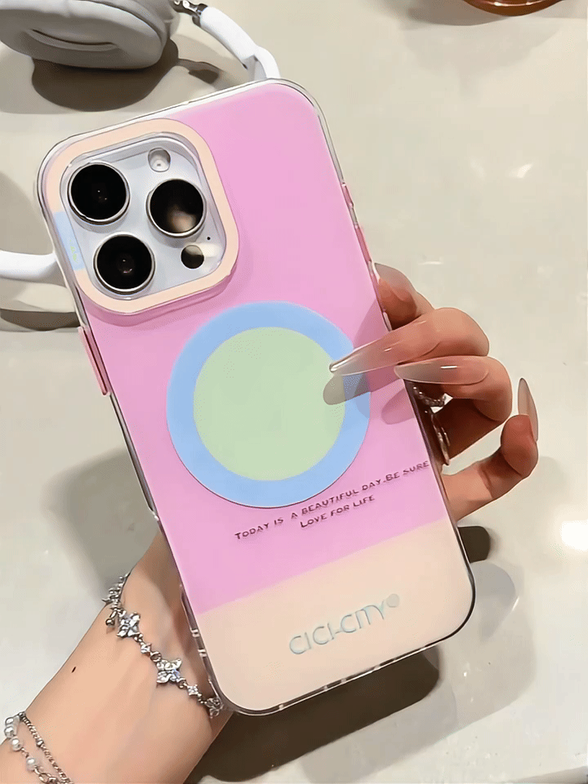 Dopamine Color-Block Apple 17 Magnetic Phone Case for Apple Series