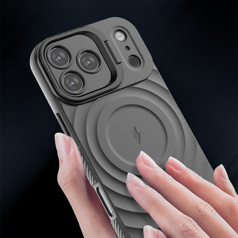 Full-Coverage Invisible Frame Apple 17 Wavy Pattern Shockproof Phone Case for iPhone Series