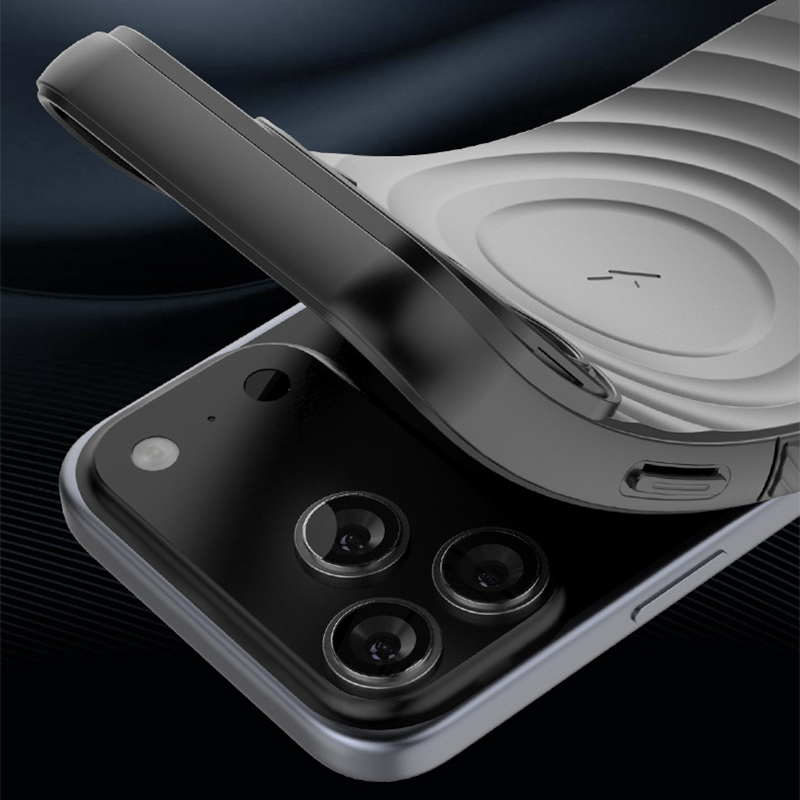 Full-Coverage Invisible Frame Apple 17 Wavy Pattern Shockproof Phone Case for iPhone Series