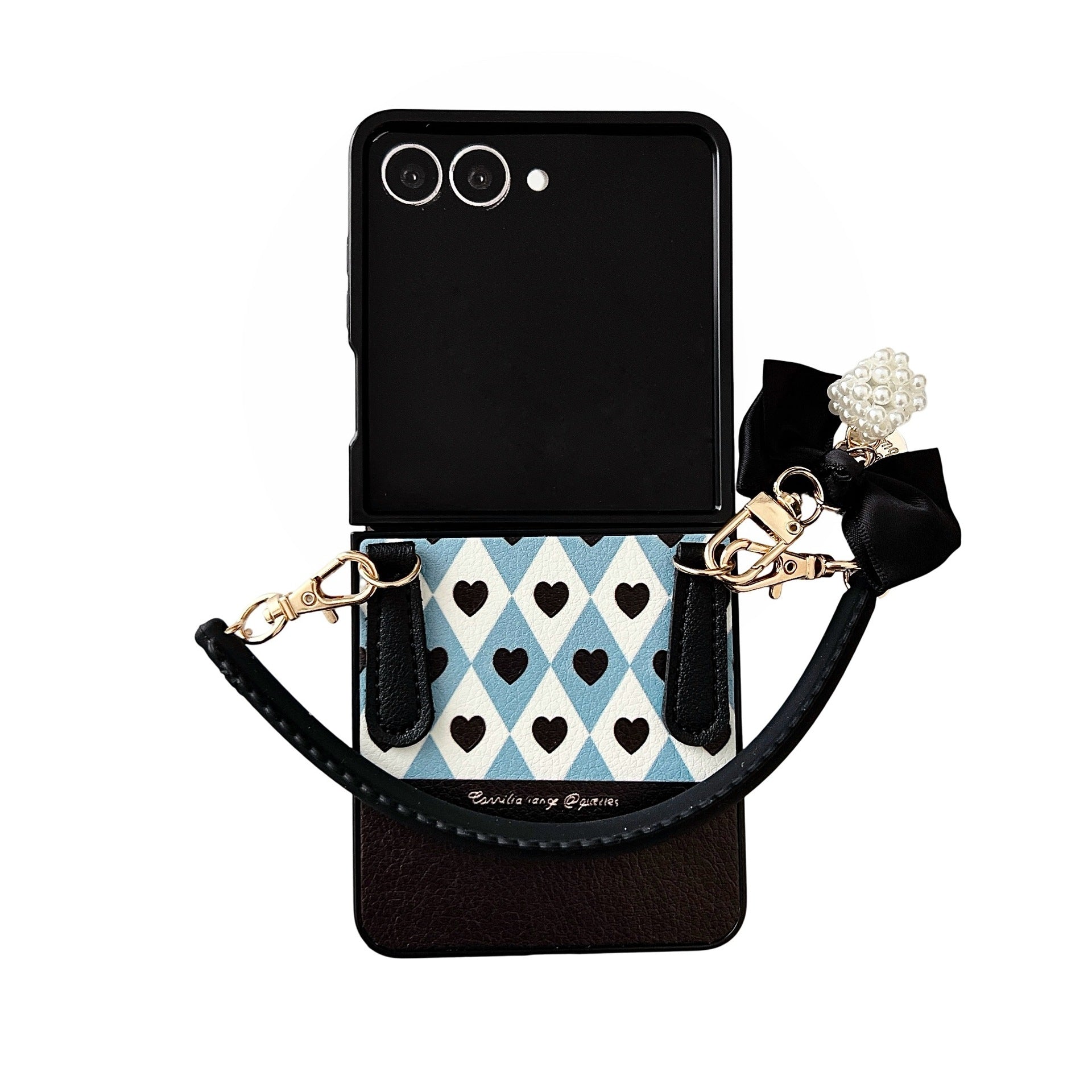 Vintage-Inspired Flip Case with Wrist Strap and Full Protection