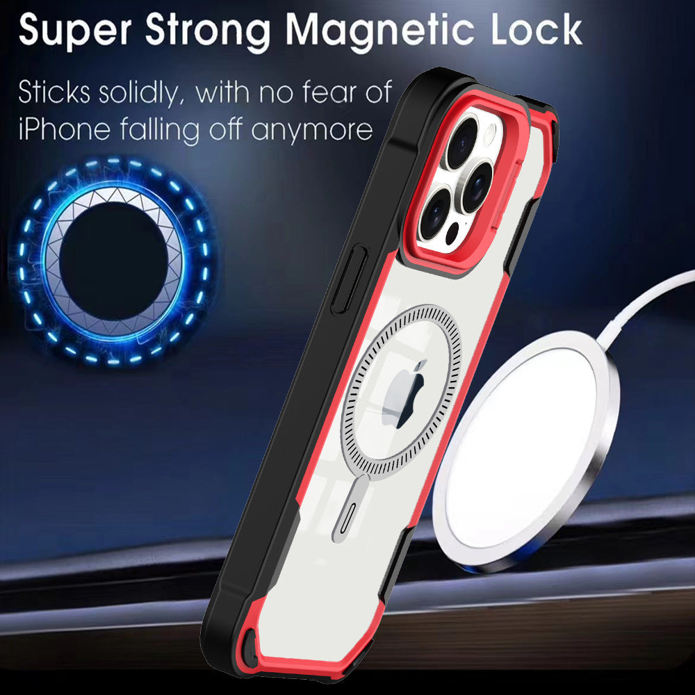 Magnetic Stand Case for iPhone Series Invisible Lens Kickstand, Drop Protection