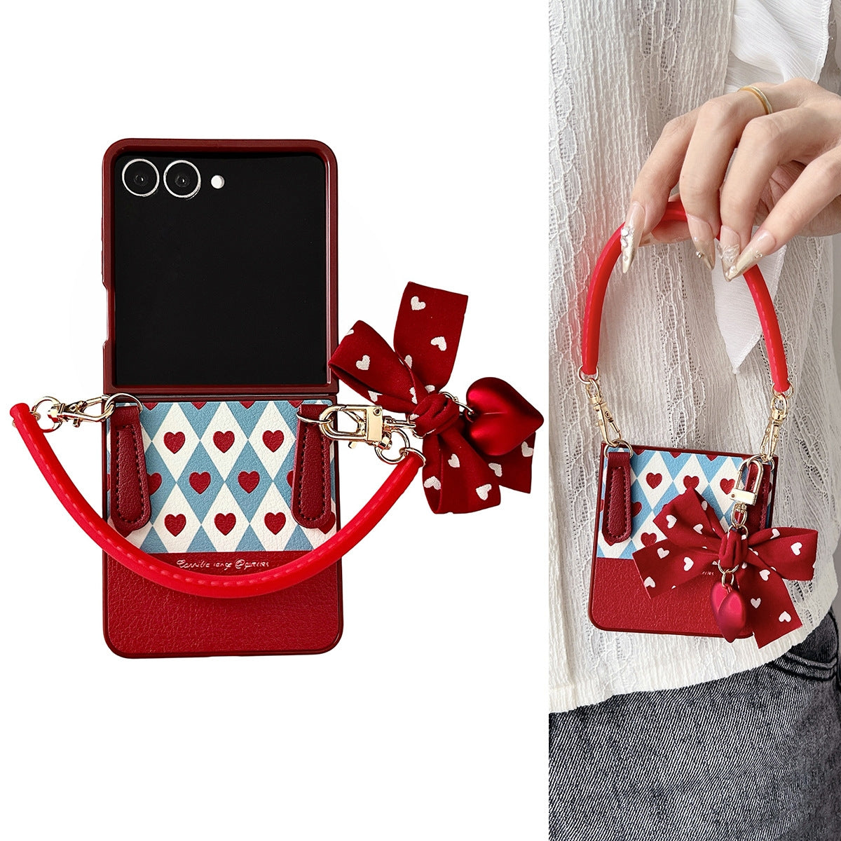 Vintage-Inspired Flip Case with Wrist Strap and Full Protection