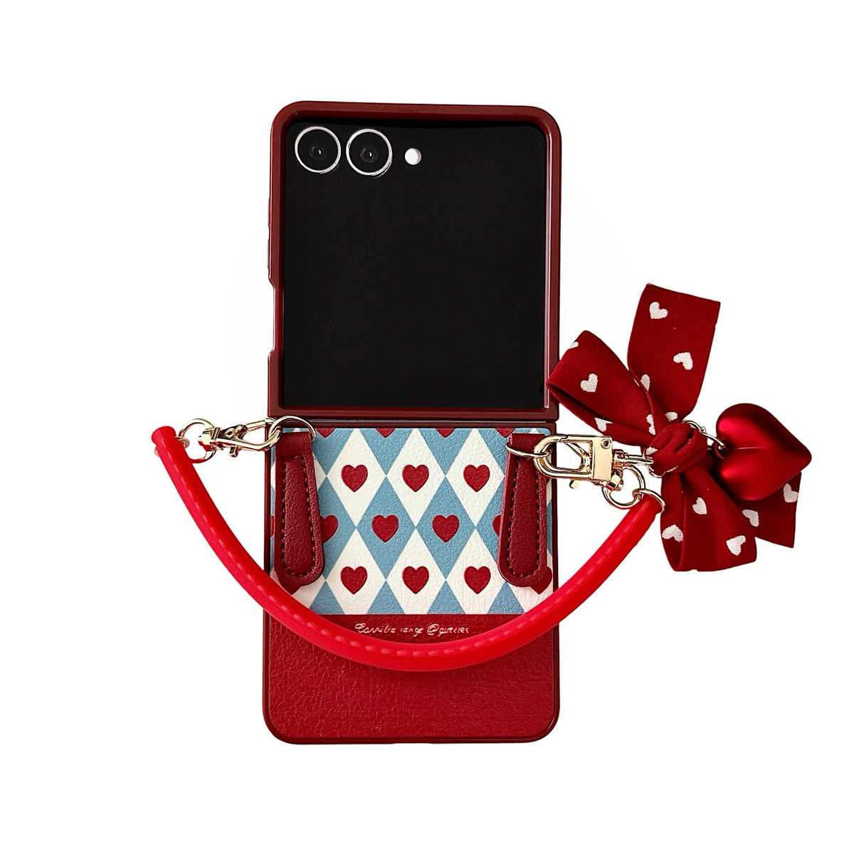 Vintage-Inspired Flip Case with Wrist Strap and Full Protection