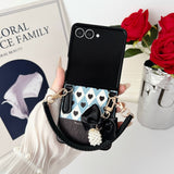 Vintage-Inspired Flip Case with Wrist Strap and Full Protection
