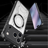 New iPhone 17 Pro Max Battle Shadow CD Pattern Magnetic Corner Shockproof Phone Case