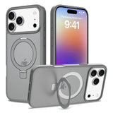 Apple Series Magnetic Shockproof Matte Pivot Stand Protective Case for iPhone 17 Pro Max (Pre-order)