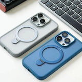 Matte MagSafe iPhone Case with Kickstand – Shockproof, Anti-Fingerprint