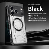 New iPhone 17 Pro Max Battle Shadow CD Pattern Magnetic Corner Shockproof Phone Case