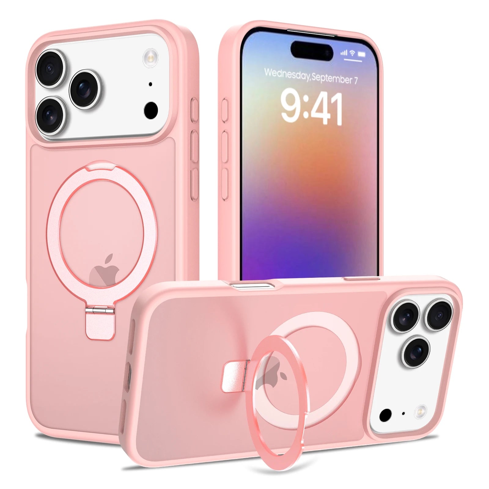Apple Series Magnetic Shockproof Matte Pivot Stand Protective Case for iPhone 17 Pro Max (Pre-order)