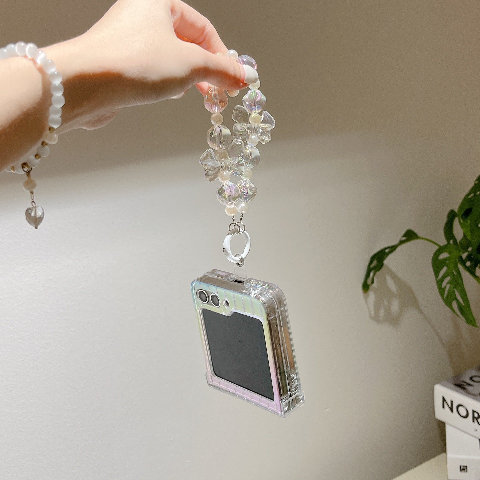 JOYKASE Iridescent Laser Case with Wrist Strap for Galaxy Z Flip Series