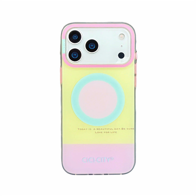 Dopamine Color-Block Apple 17 Magnetic Phone Case for Apple Series