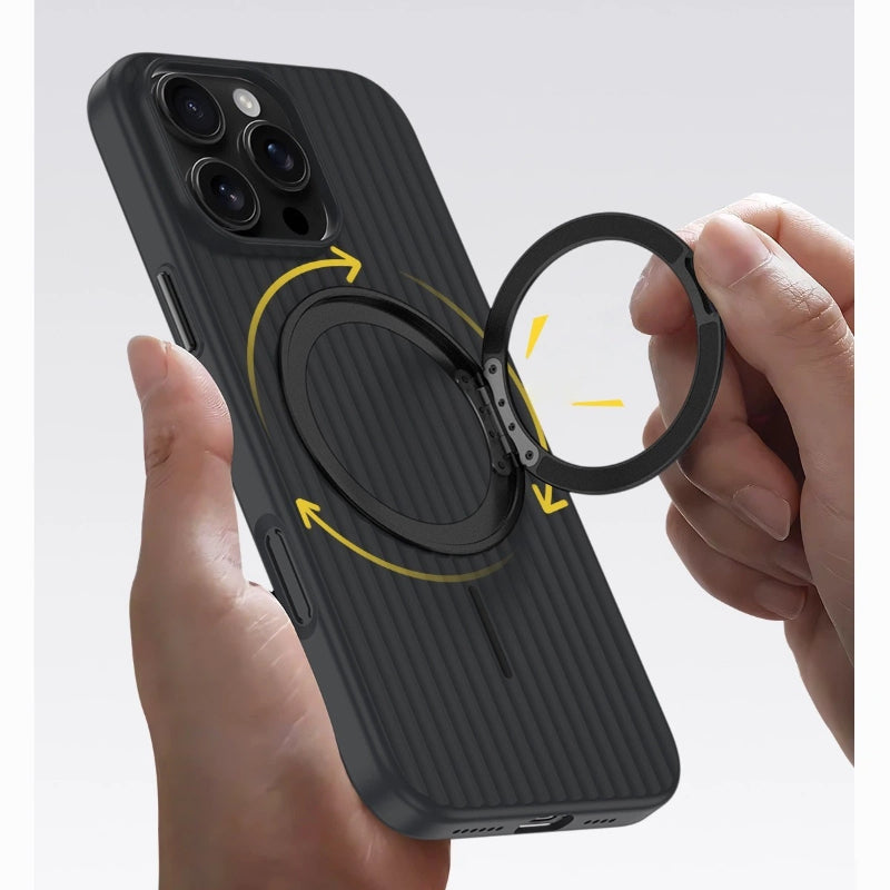 iPhone Case with 360° Rotating Stand – Magnetic, Slim, Premium.