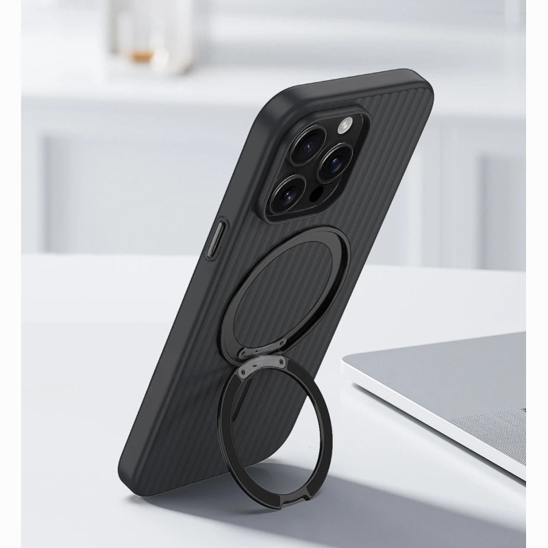 iPhone Case with 360° Rotating Stand – Magnetic, Slim, Premium.