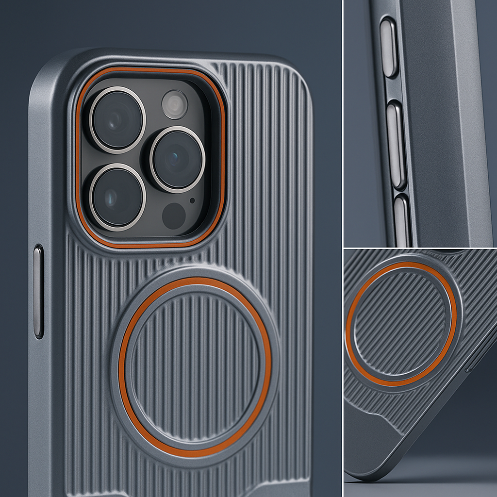 MagSafe Shockproof iPhone Case – Corrugated Matte Texture, Full-Body Protection