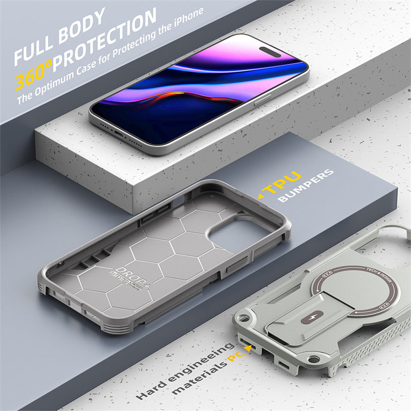 MagSafe Hidden Stand Armor Case for iPhone Series