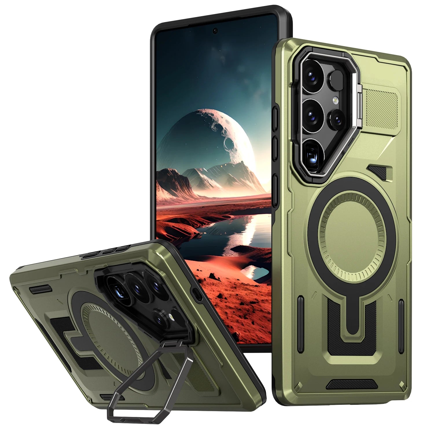 Rugged MagSafe Case with Metal Kickstand