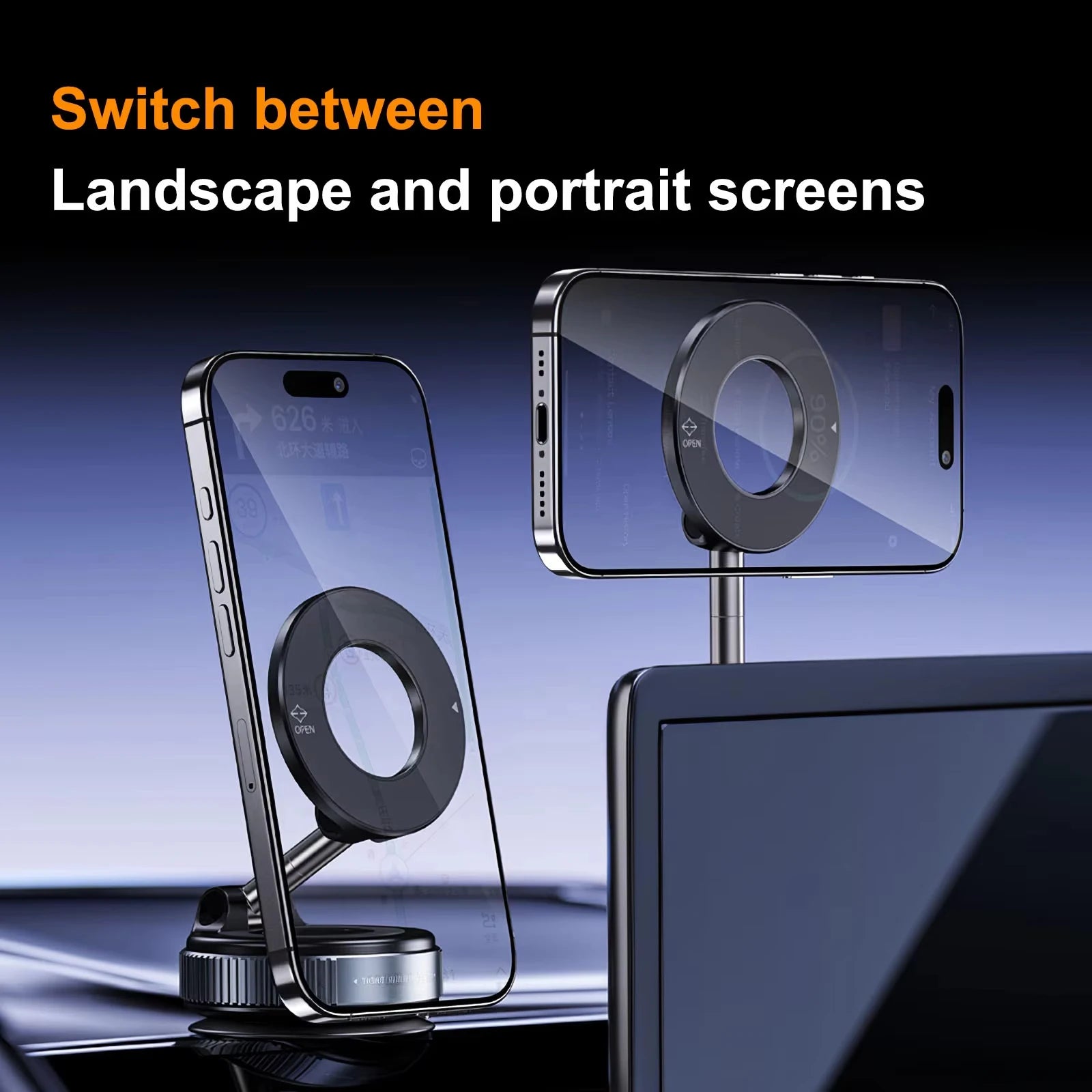 Universal Magnetic Phone Holder With Strong Suction Cup