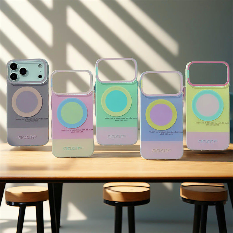 Dopamine Color-Block Apple 17 Magnetic Phone Case for Apple Series
