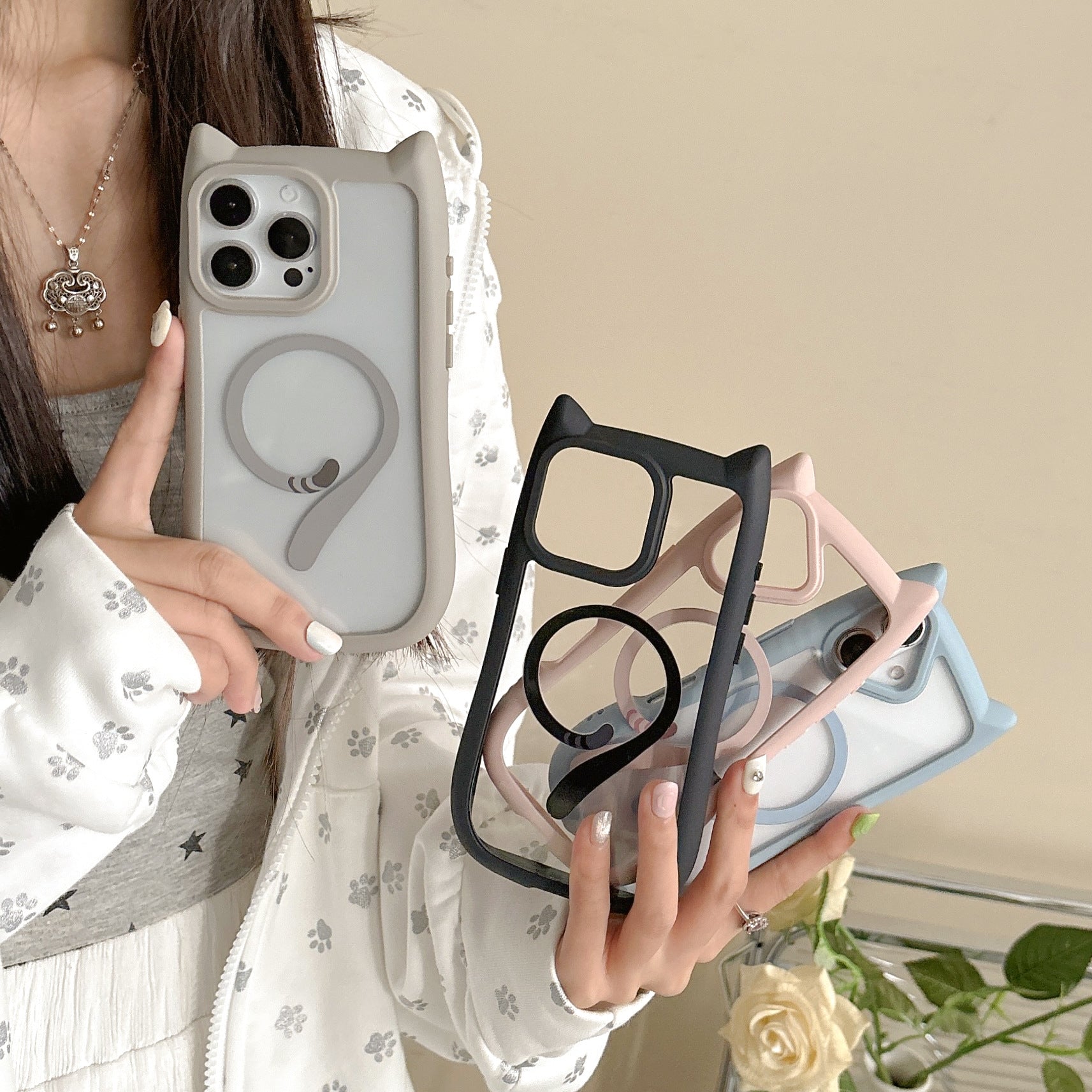 Upgraded Cat-Ear Tail Magnetic Case for iPhone 14/15/16/17 Series (Pre-Sale for iPhone 17)