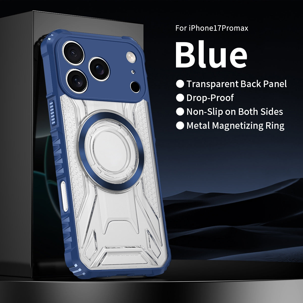New iPhone 17 Pro Max Battle Shadow CD Pattern Magnetic Corner Shockproof Phone Case