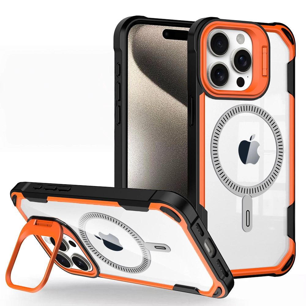 Magnetic Stand Case for iPhone Series Invisible Lens Kickstand, Drop Protection